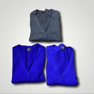 Lord & Taylor | set of 3 merino wool cardigans